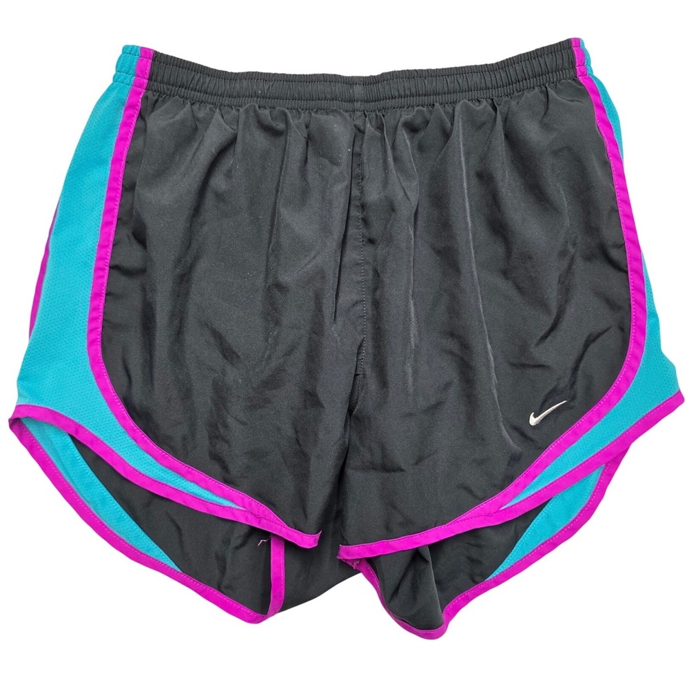 Nike Tempo Dri-FIT Running Shorts Black Teal Magenta Women Medium Gorpcore